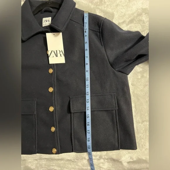 Zara Midnight Blue Utility Jacket with Gold Accents - Picture 6 of 7